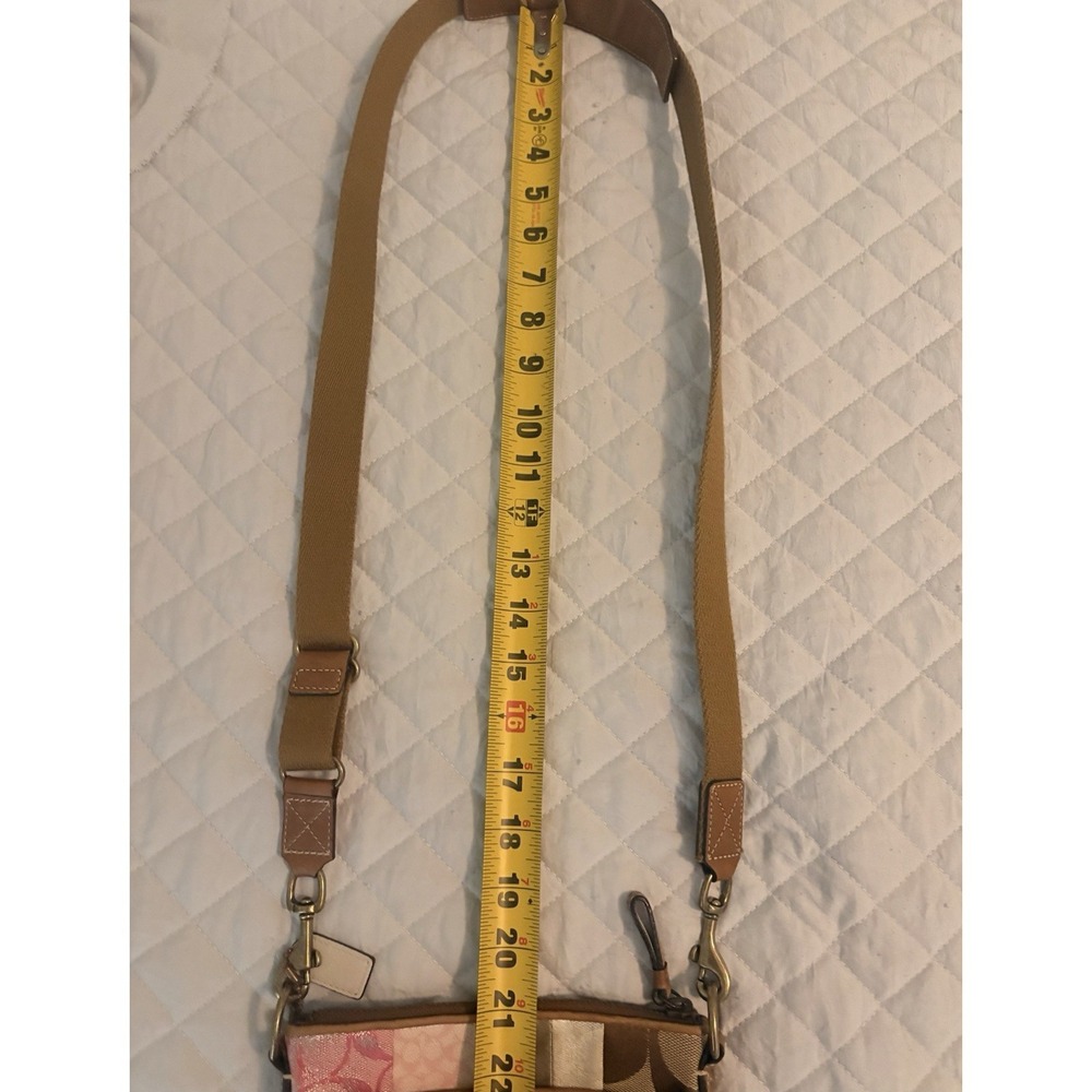 VTG Coach Patchwork Crossbody Y2K Signature C Leather Metallic Suede - Picture 12 of 16